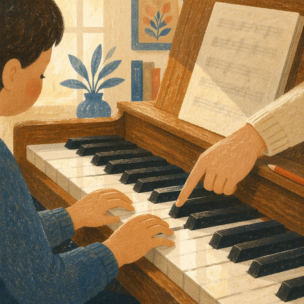 Piano Lesson Hands on Morning Keys