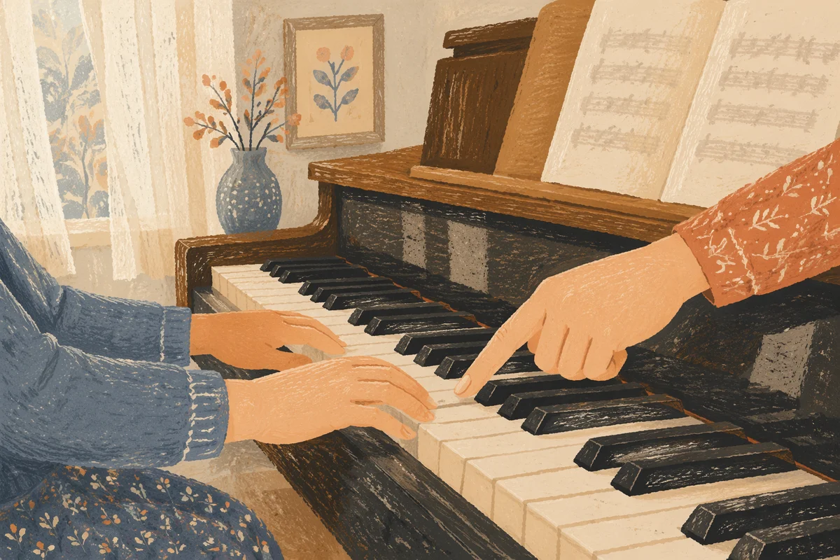 Piano Lesson Hands Practicing Scales