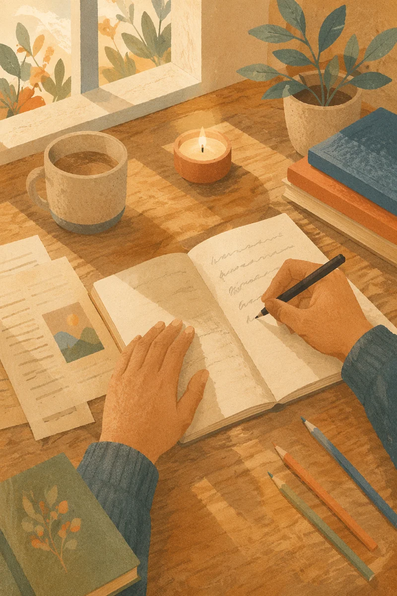 Quiet Christian Study Desk With Handwriting