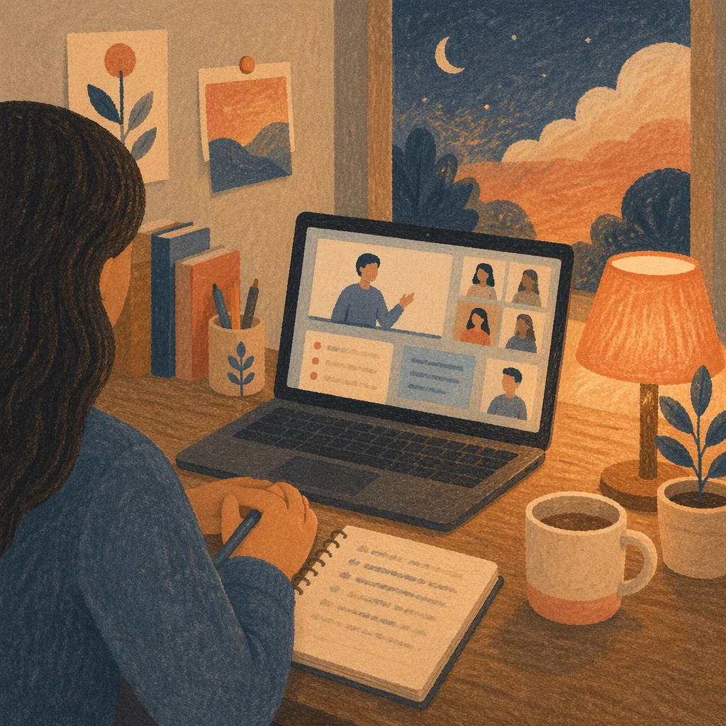 Peaceful Online Learning at Home Desk
