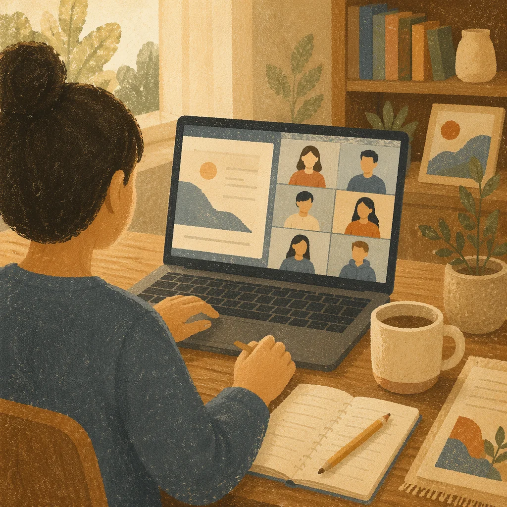 Calm Online Learning at Home Desk