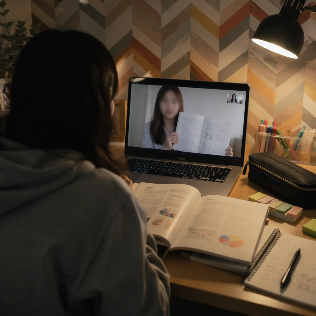 Student Online Learning at Cozy Desk