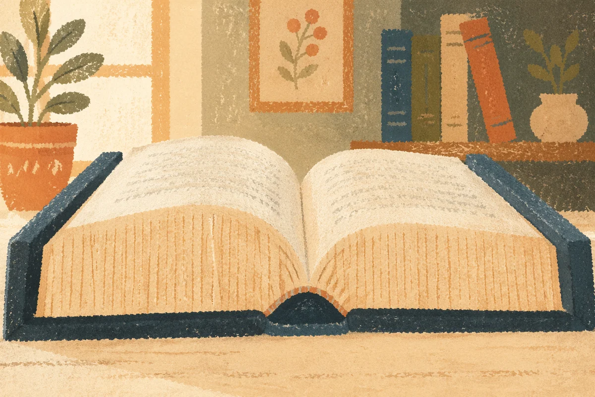 Open Dictionary Pages in Warm Study Light