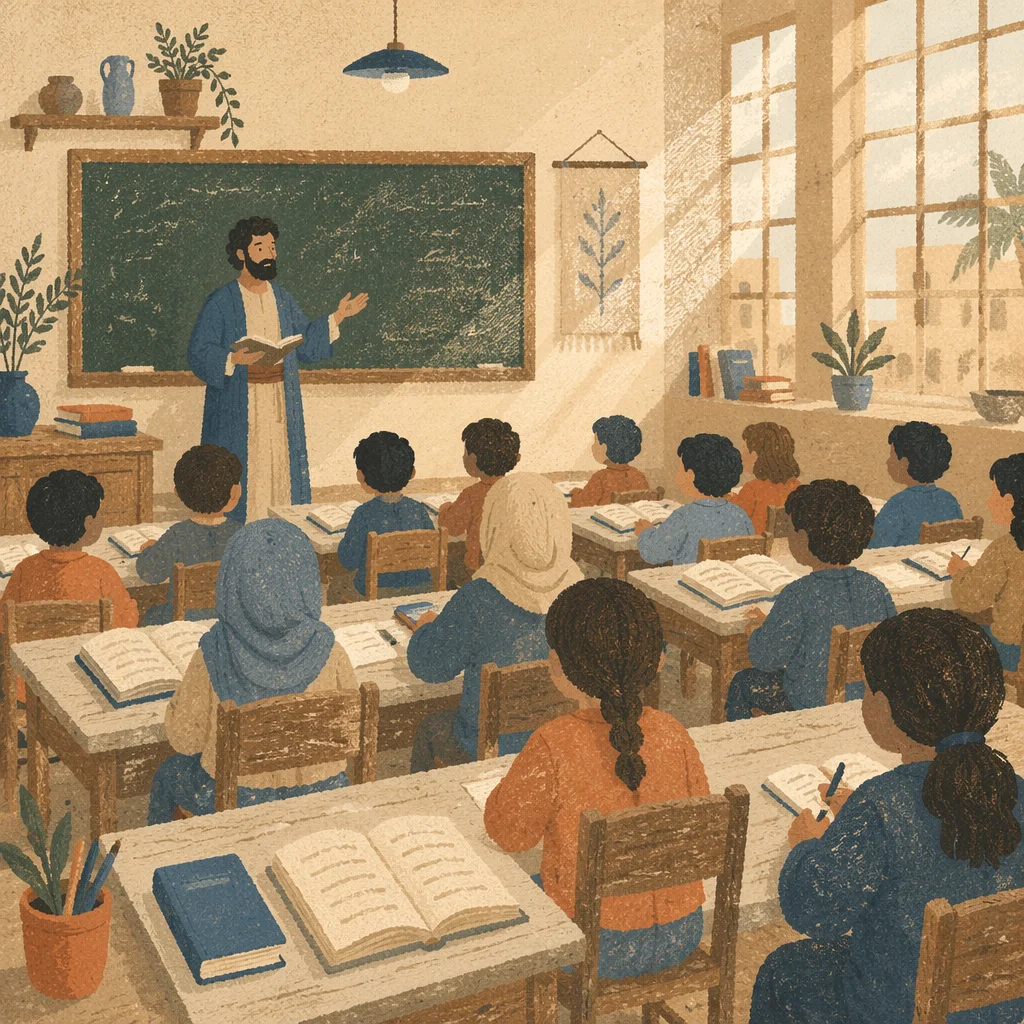 Calm Classroom Learning with Students and Teacher