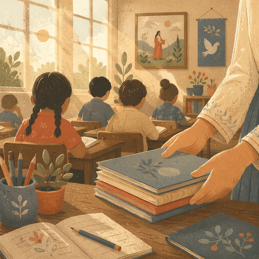 Peaceful Classroom Learning With Caring Teacher