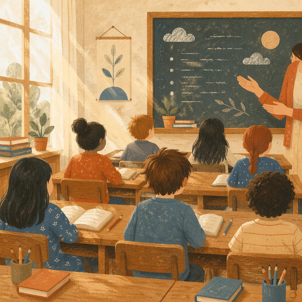 Hopeful Classroom Learning in Morning Light