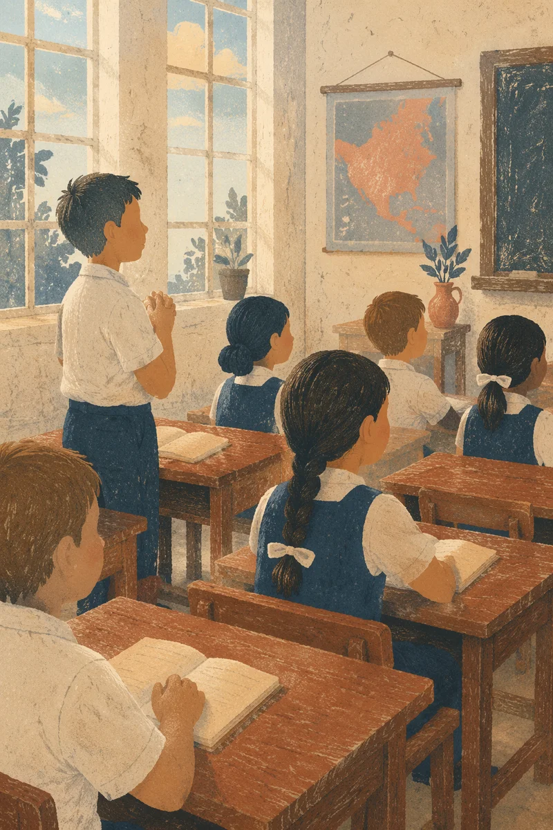 Hopeful Morning Learning in Humble Classroom