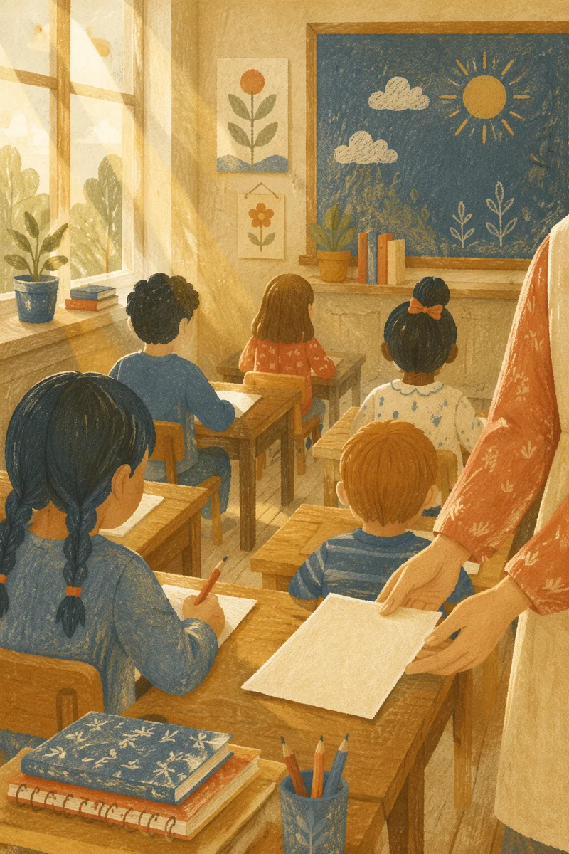 Morning Learning in a Bright Classroom