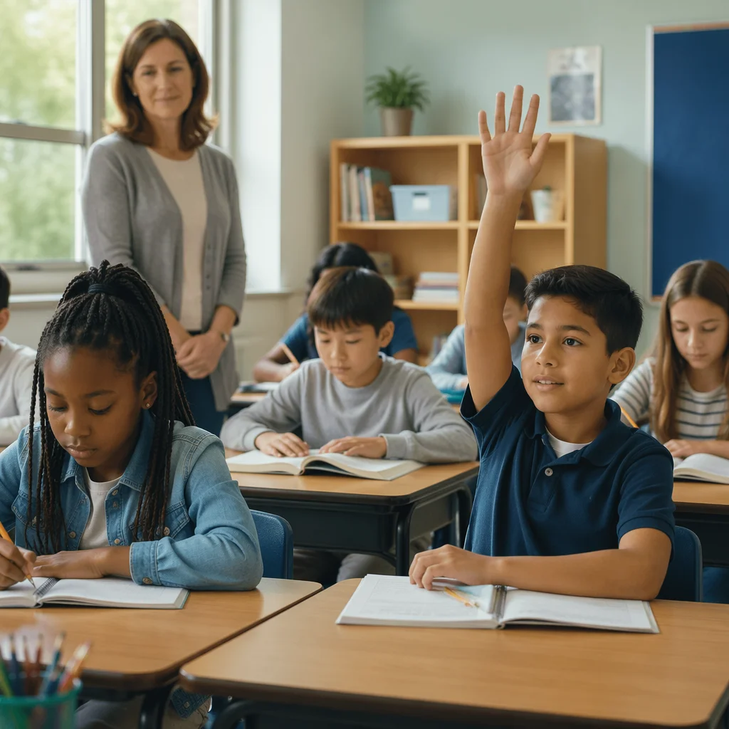 Bright Contemporary Classroom Learning Scene