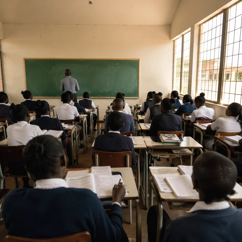 Students Learning in Sunlit Classroom
