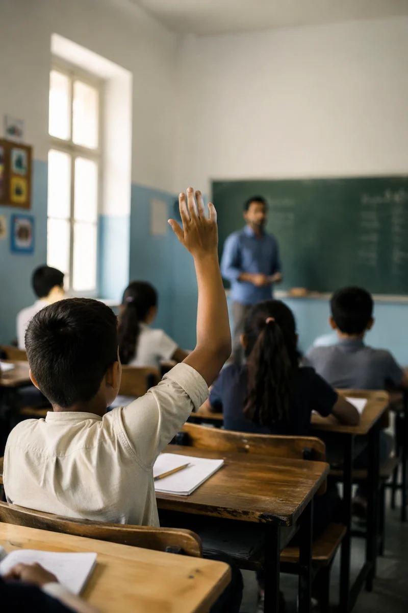 Students Learning in Sunlit Classroom