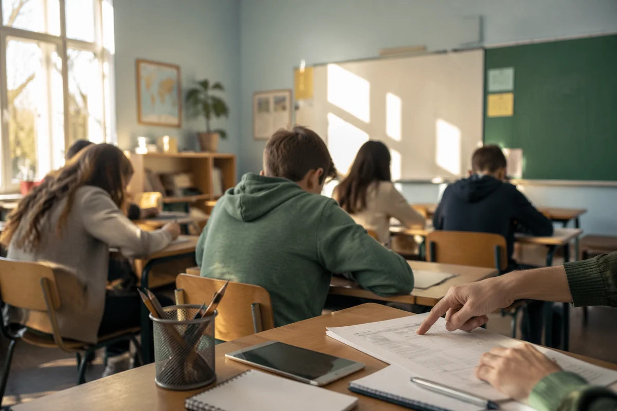 Bright Morning Classroom Learning Scene