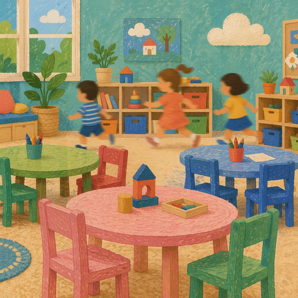 Colorful Preschool Recess Play Area