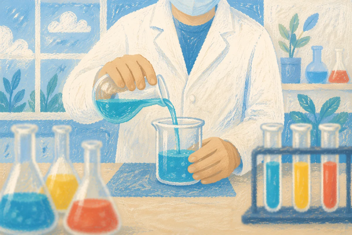 Colorful Science Lab Beakers and Test Tubes