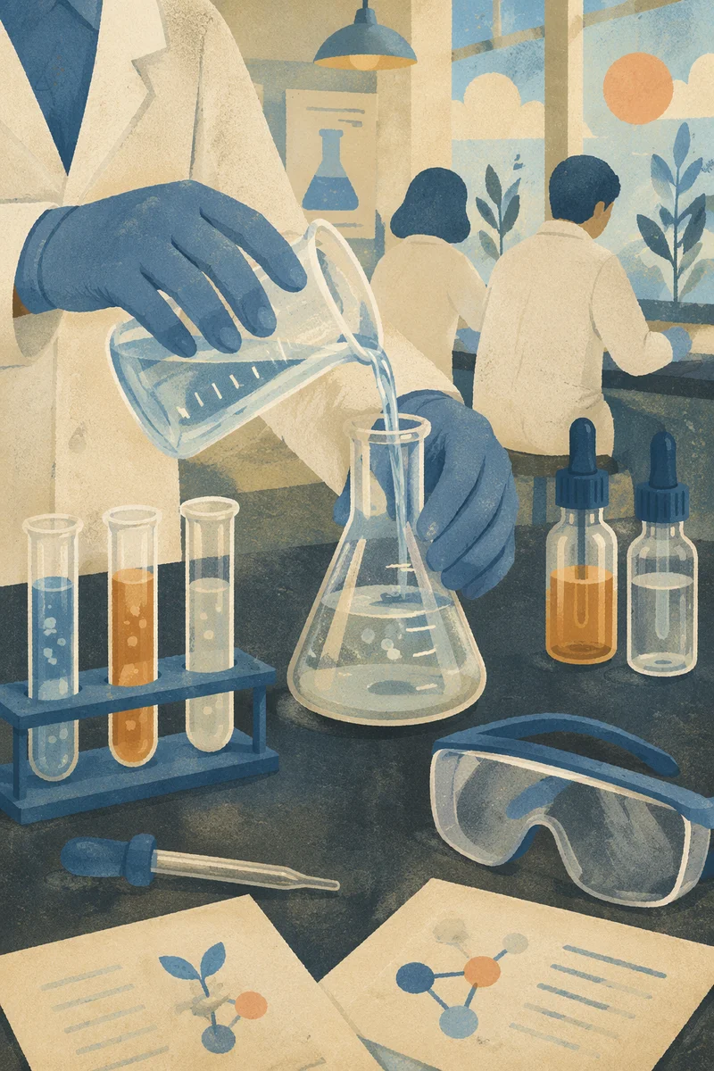 Bright School Chemistry Beaker Experiment Scene
