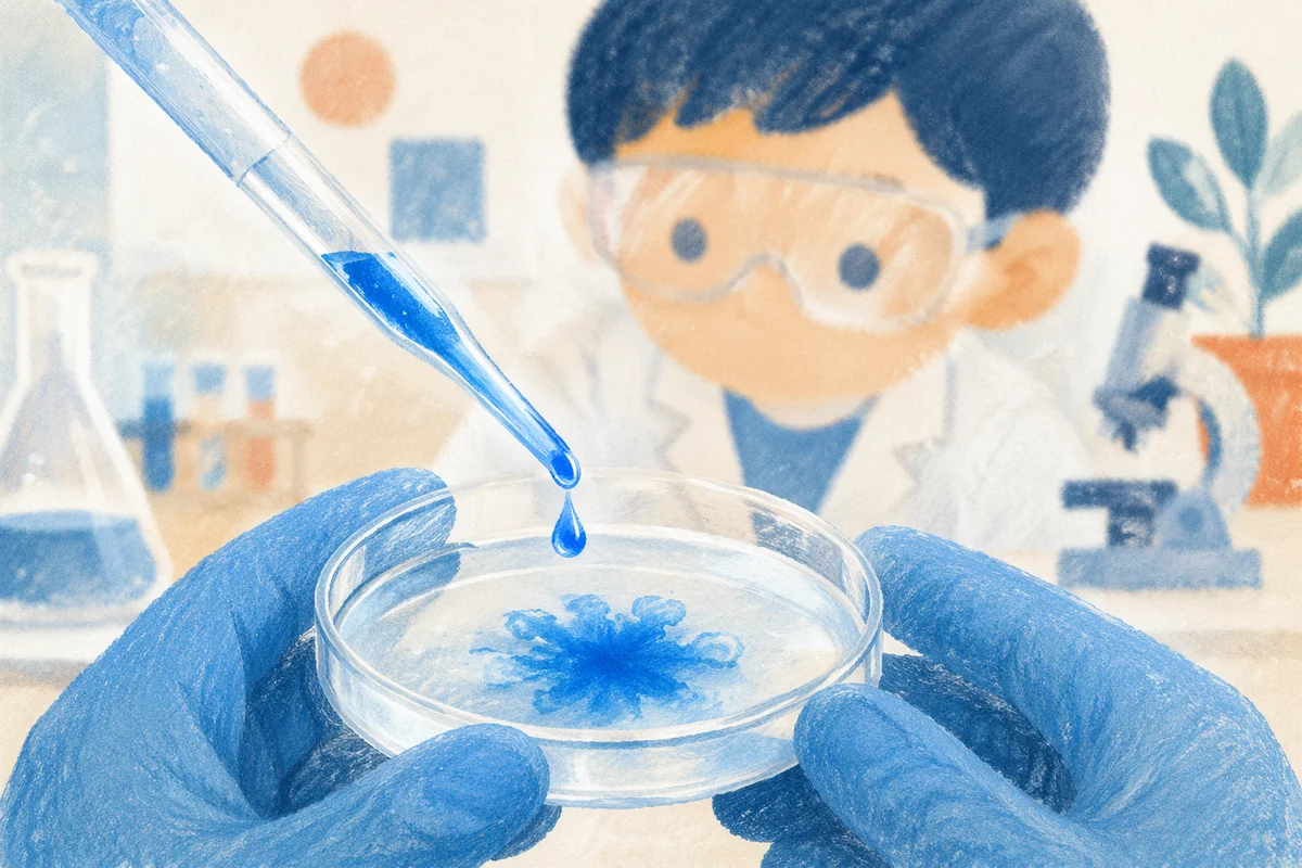 Child STEM Experiment With Petri Dish