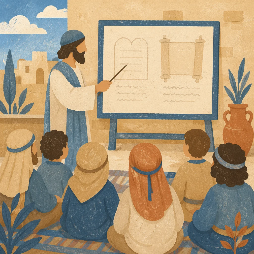 Teacher Guiding Students at Classroom Whiteboard