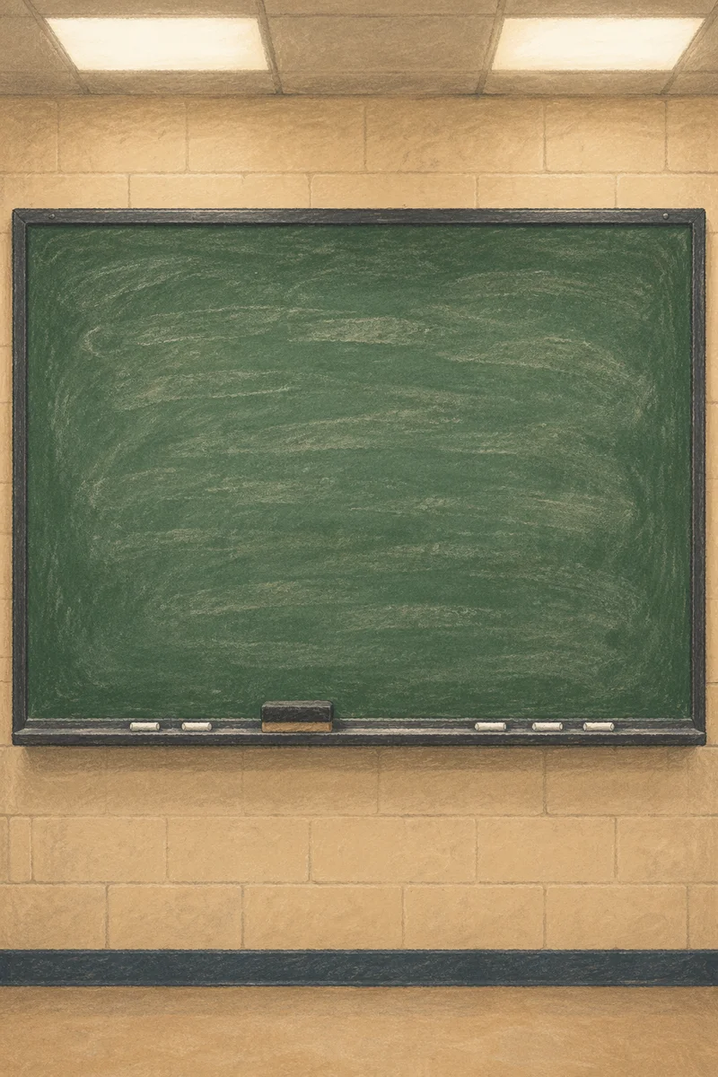 Quiet Classroom Chalkboard Ready for Teaching
