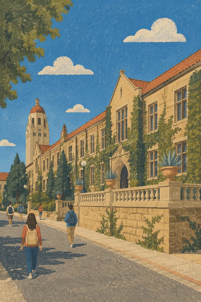Historic University Hall with Students