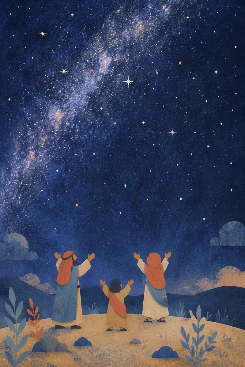 Silhouette in Awe Beneath Starry Creation