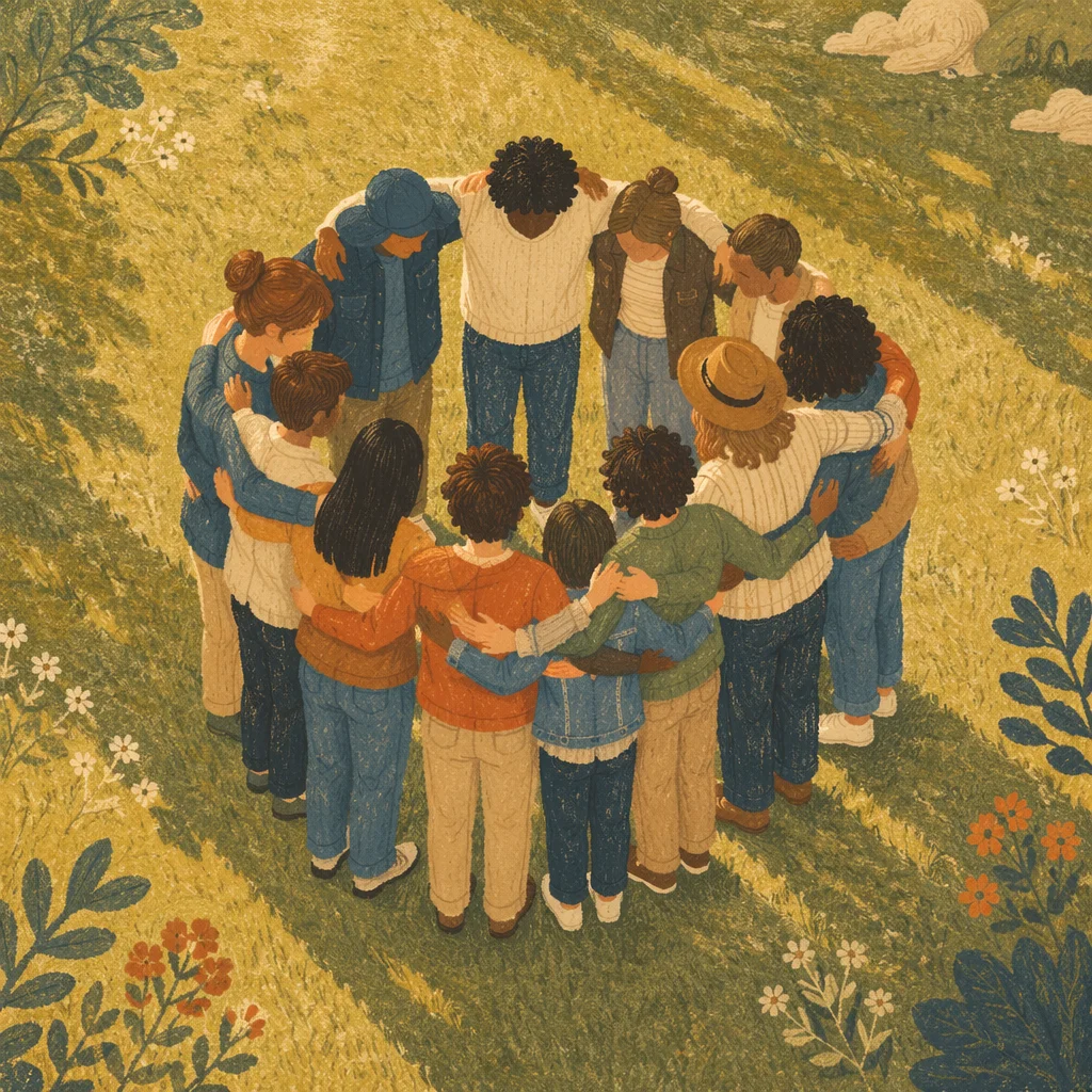 Belonging Community Circle in Golden Light