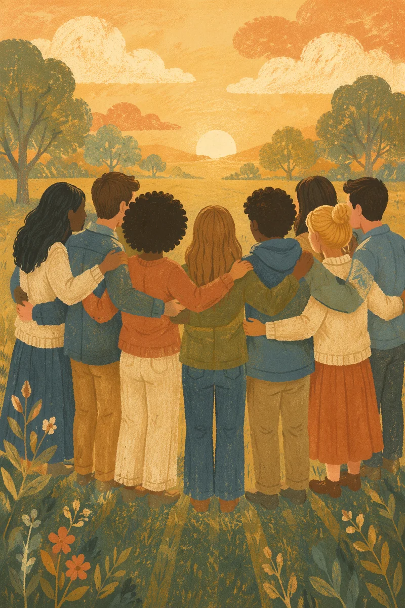 Belonging Circle in Golden Hour Park