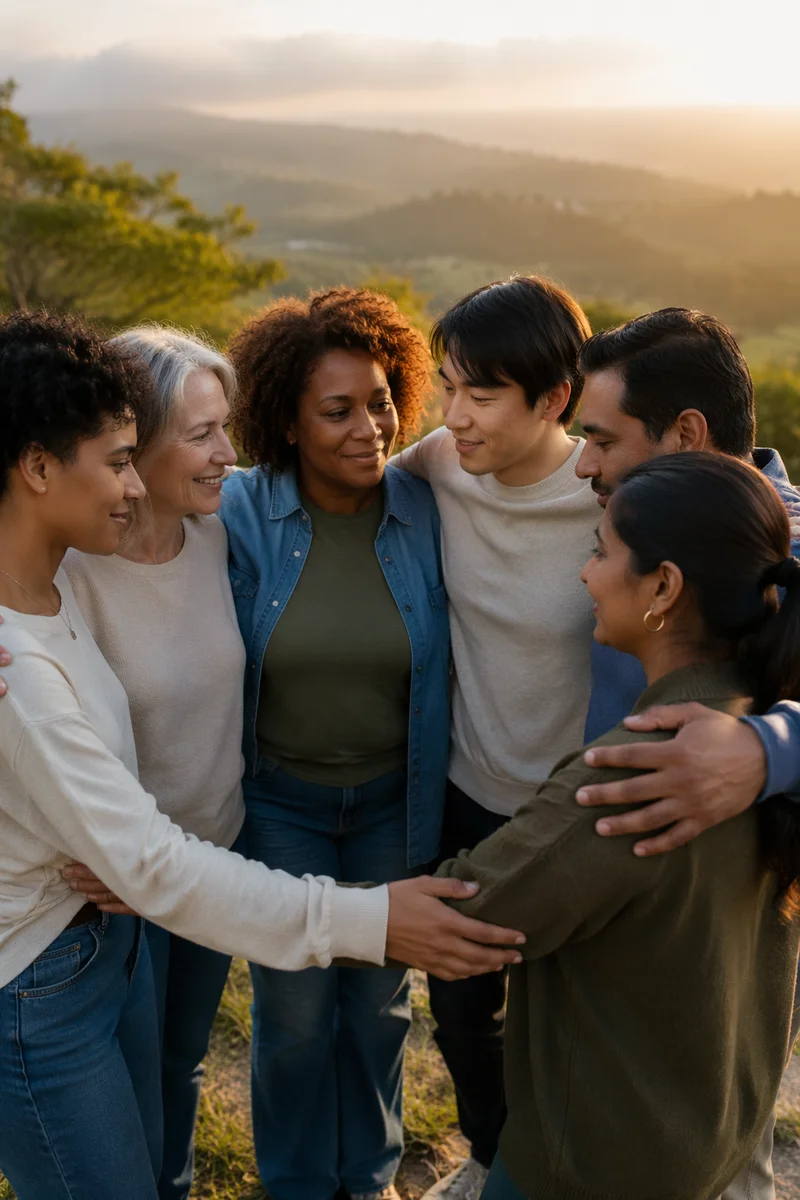 Diverse Friends Sharing Support Outdoors