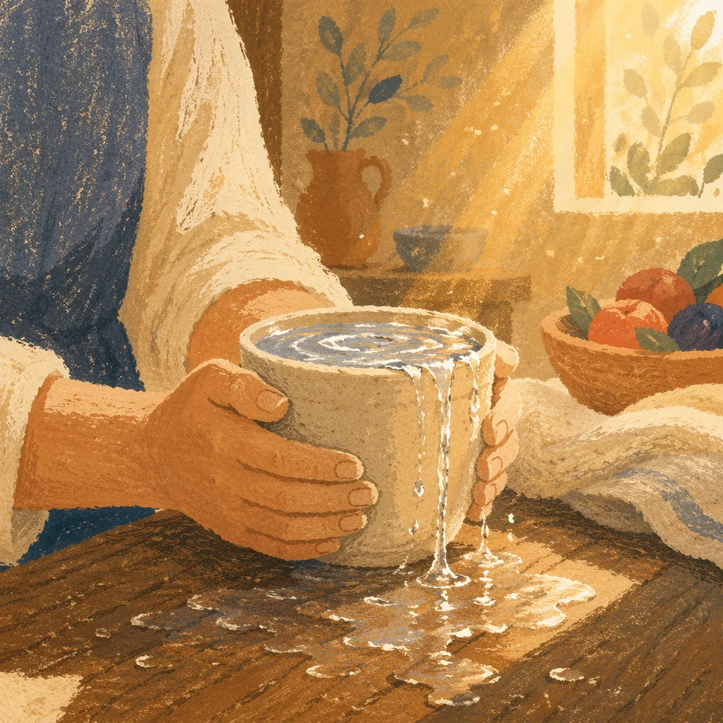 Overflowing Cup in Golden Morning Light