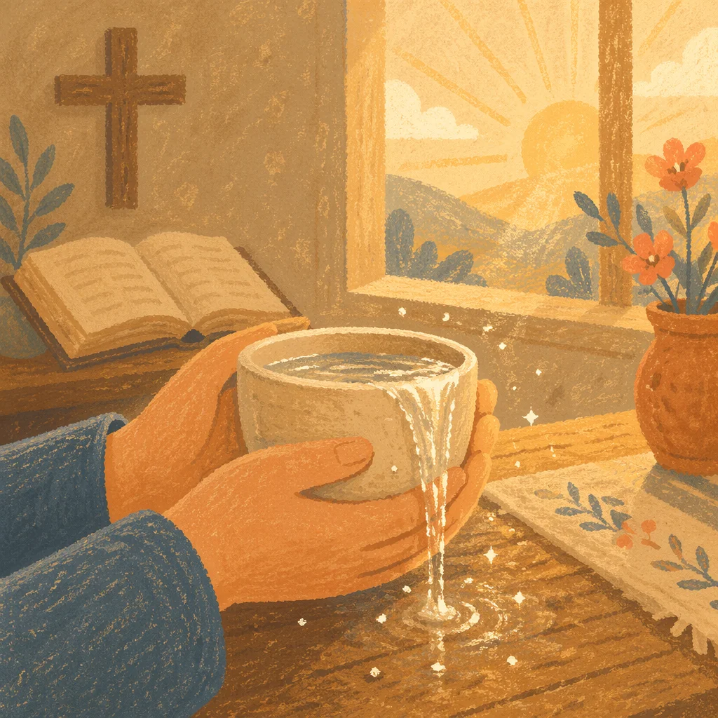 Overflowing Cup in Golden Morning Blessing
