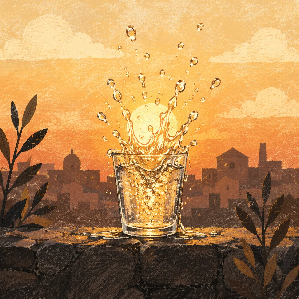 Overflowing Cup in Golden Sunset Blessing