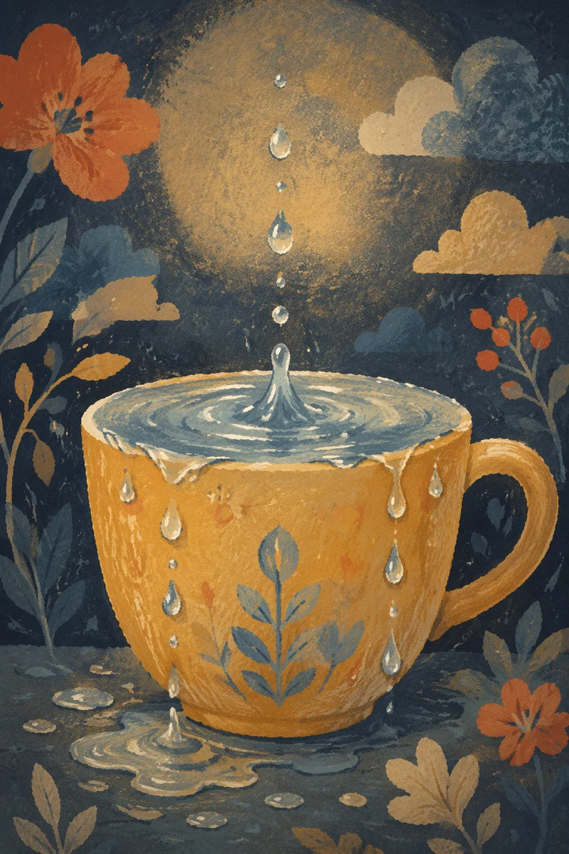 Overflowing Cup in Golden Blessing Light