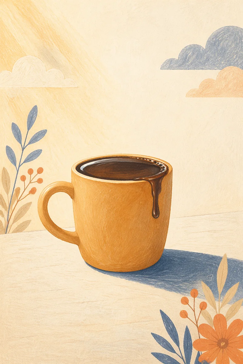 Overflowing Cup in Golden Morning Light