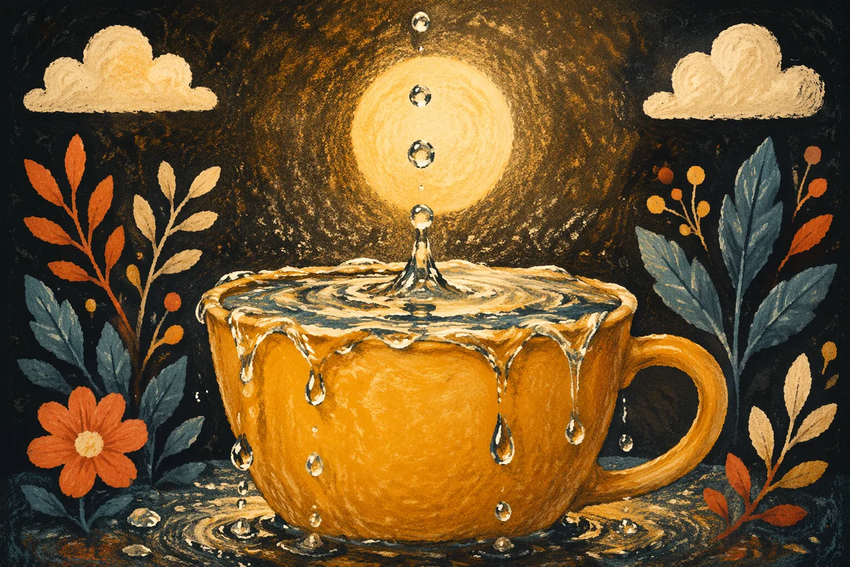 Overflowing Cup in Golden Light