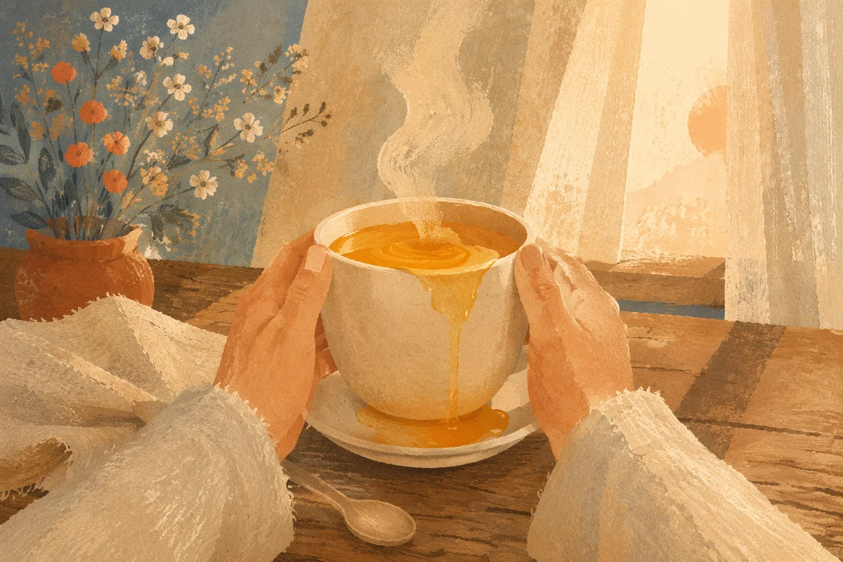 Overflowing Cup in Golden Morning Light