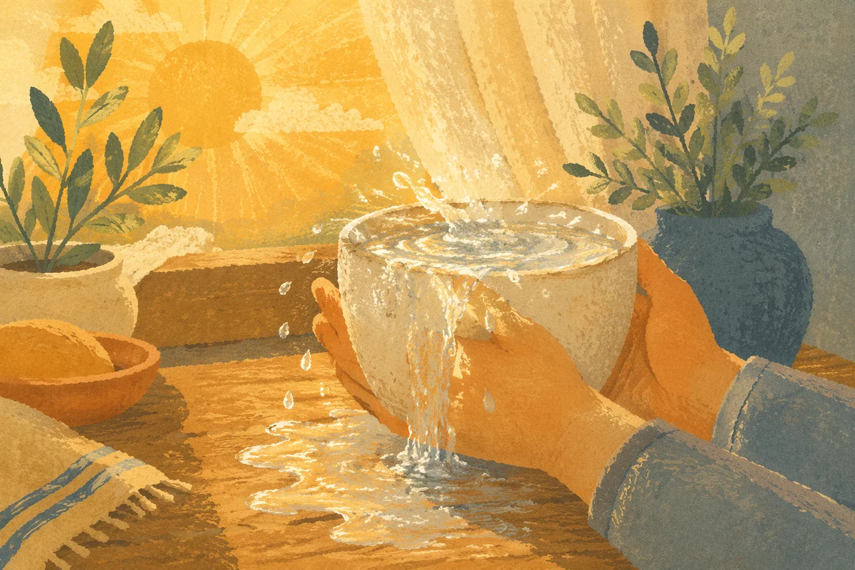 Overflowing Cup in Golden Morning Light
