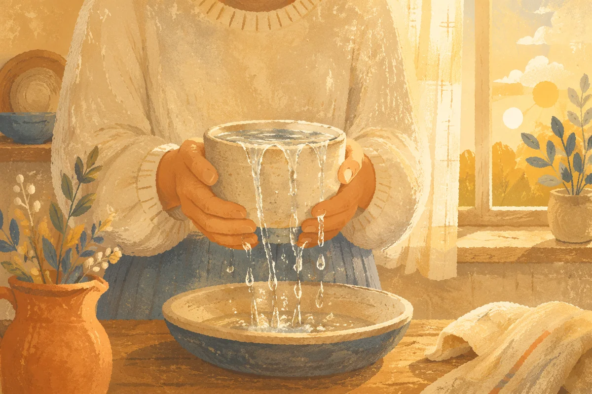 Overflowing Cup in Golden Morning Light