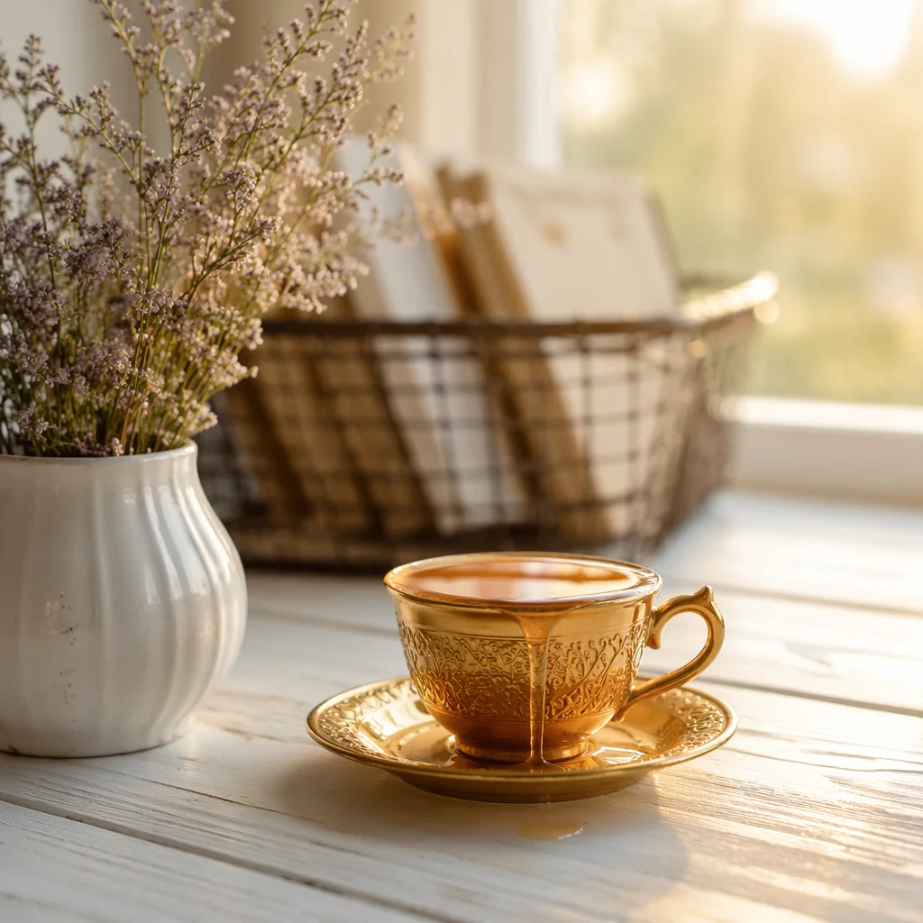 Overflowing Golden Cup in Morning Light