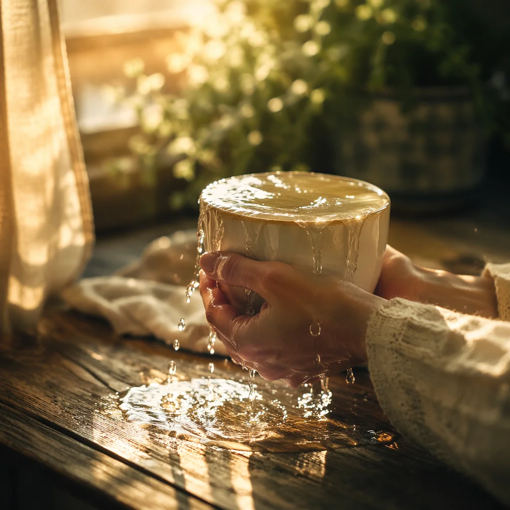 Overflowing Cup in Golden Morning Light