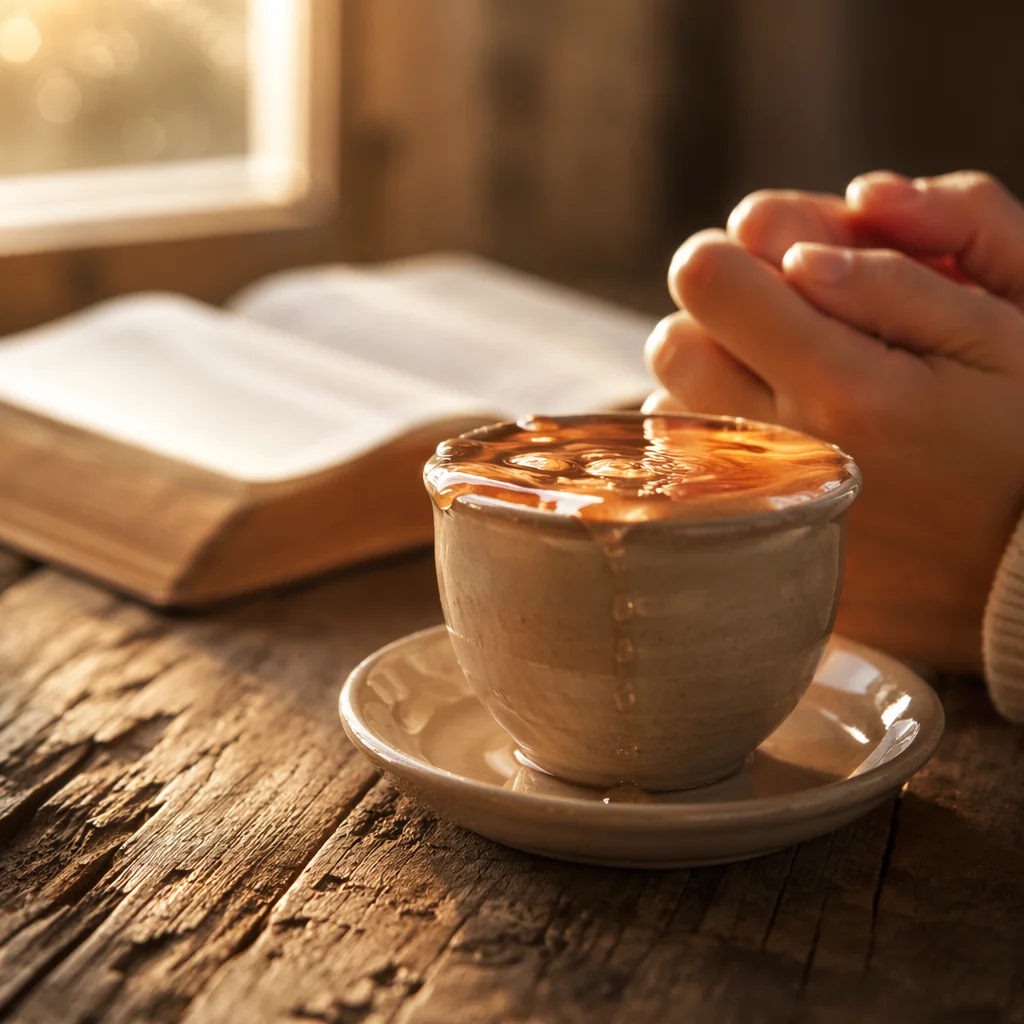 Overflowing Cup in Golden Morning Light