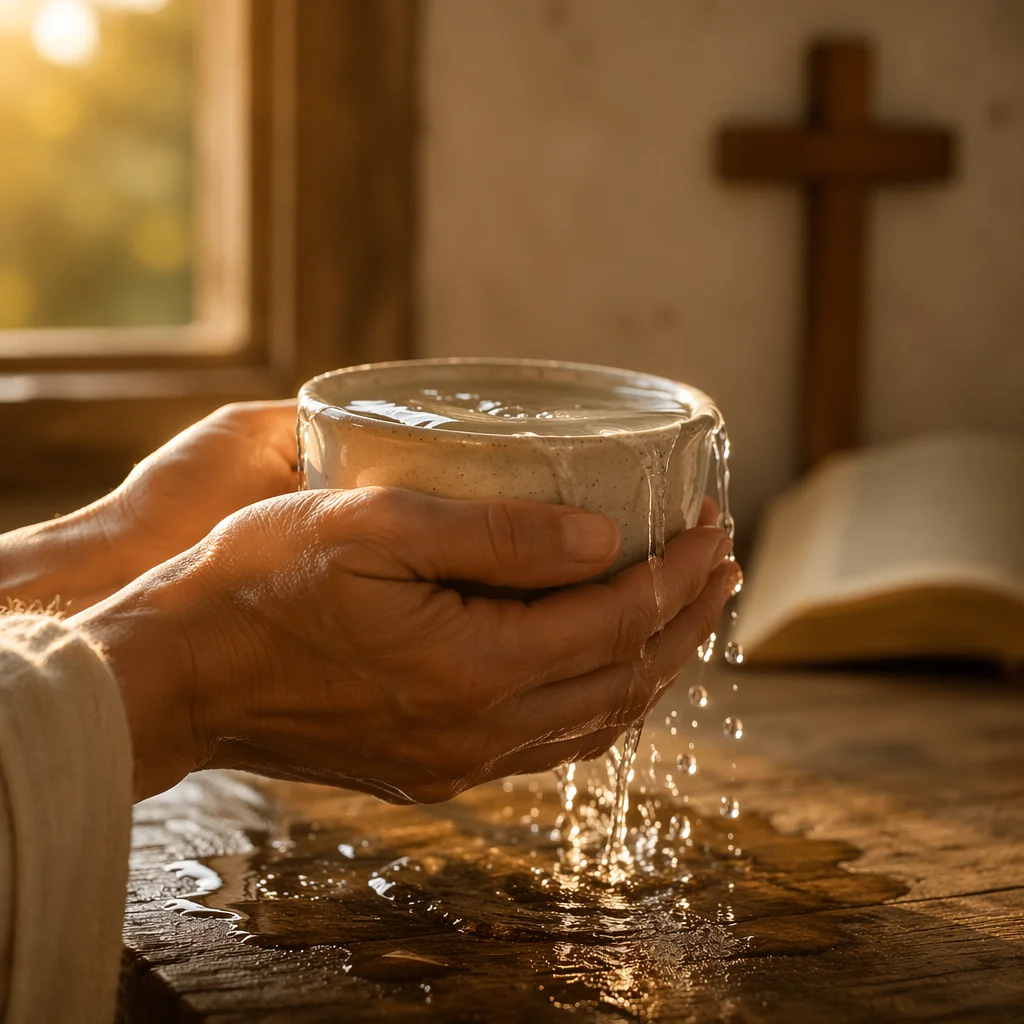 Overflowing Cup in Golden Morning Light