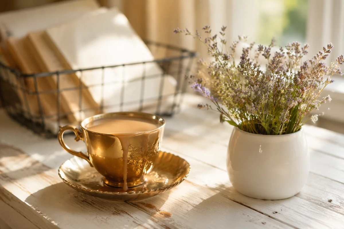 Overflowing Golden Cup in Morning Light