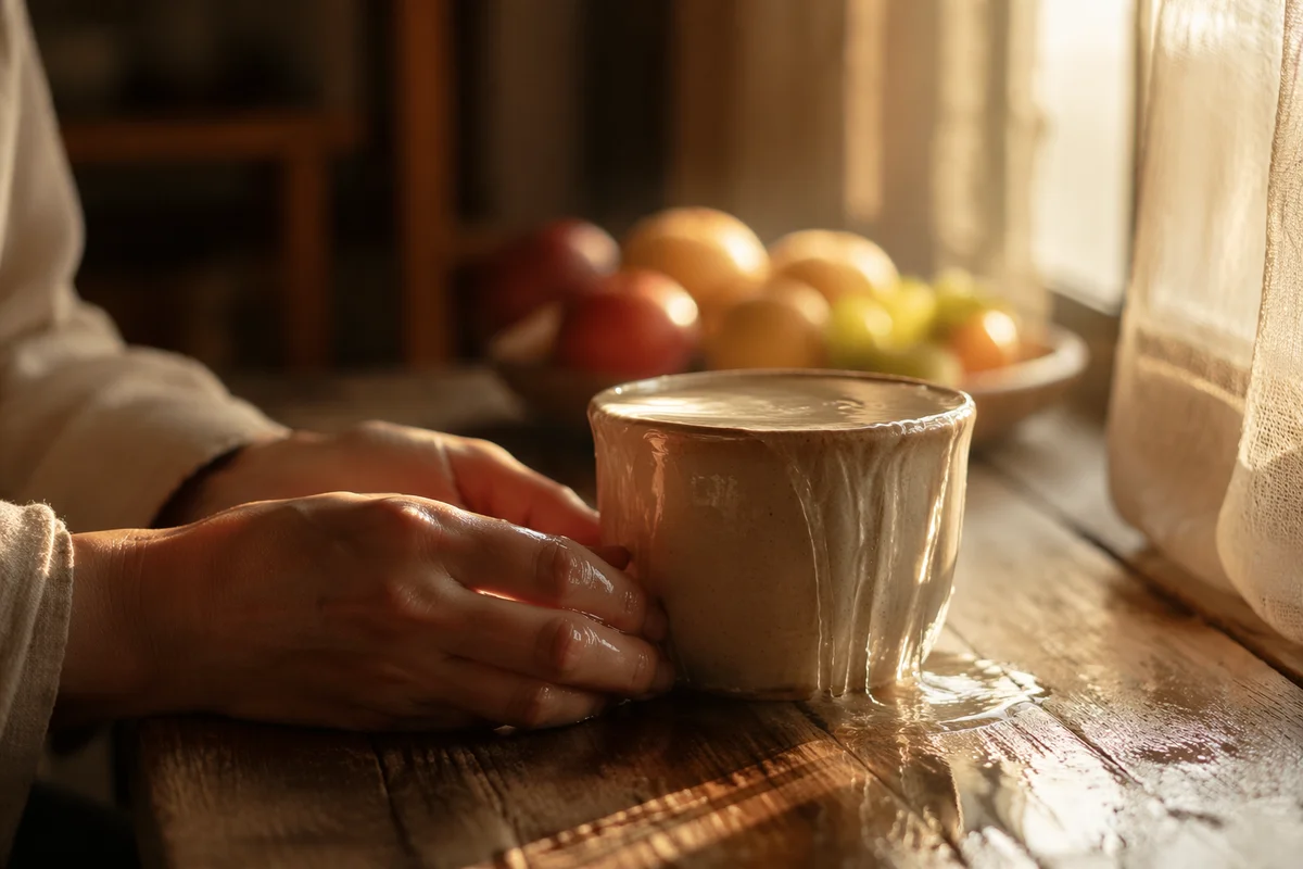 Overflowing Cup in Golden Morning Light
