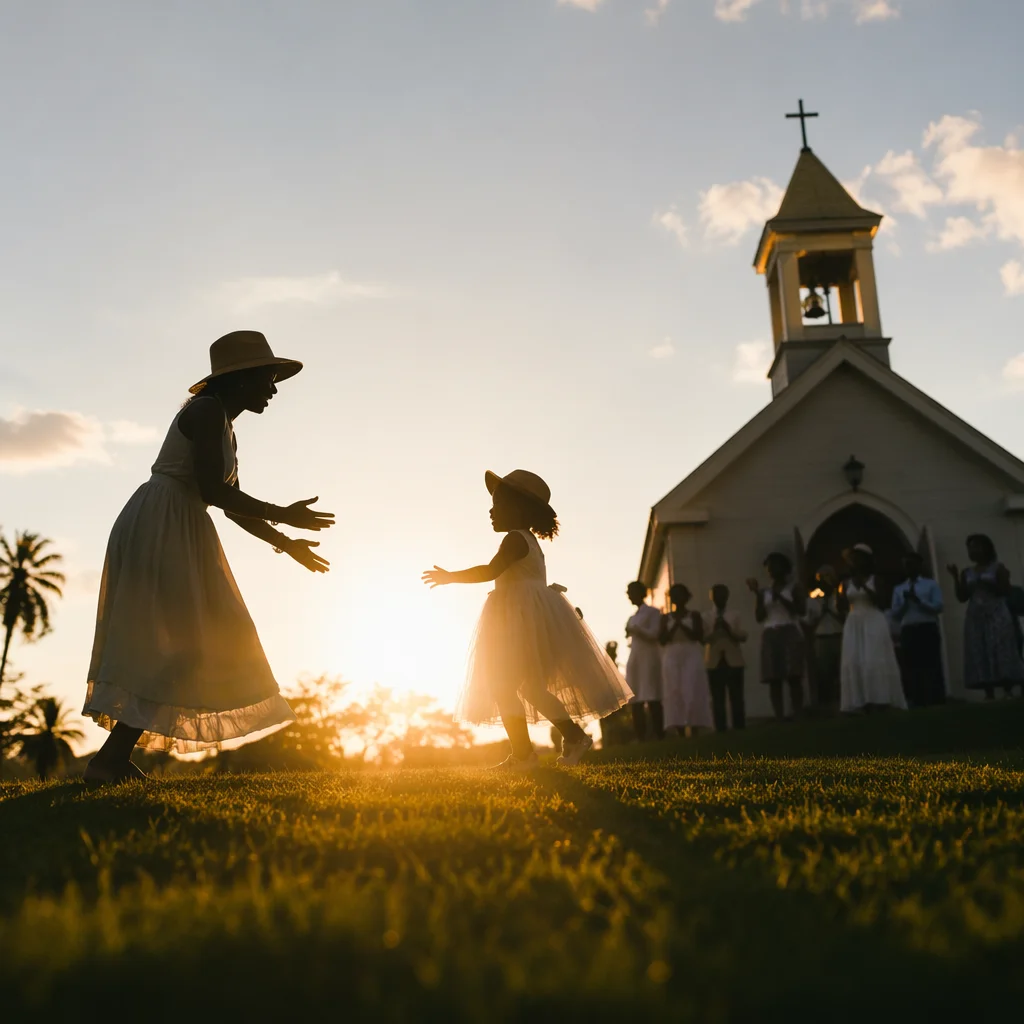 Joyful Baptism Celebration at Golden Hour