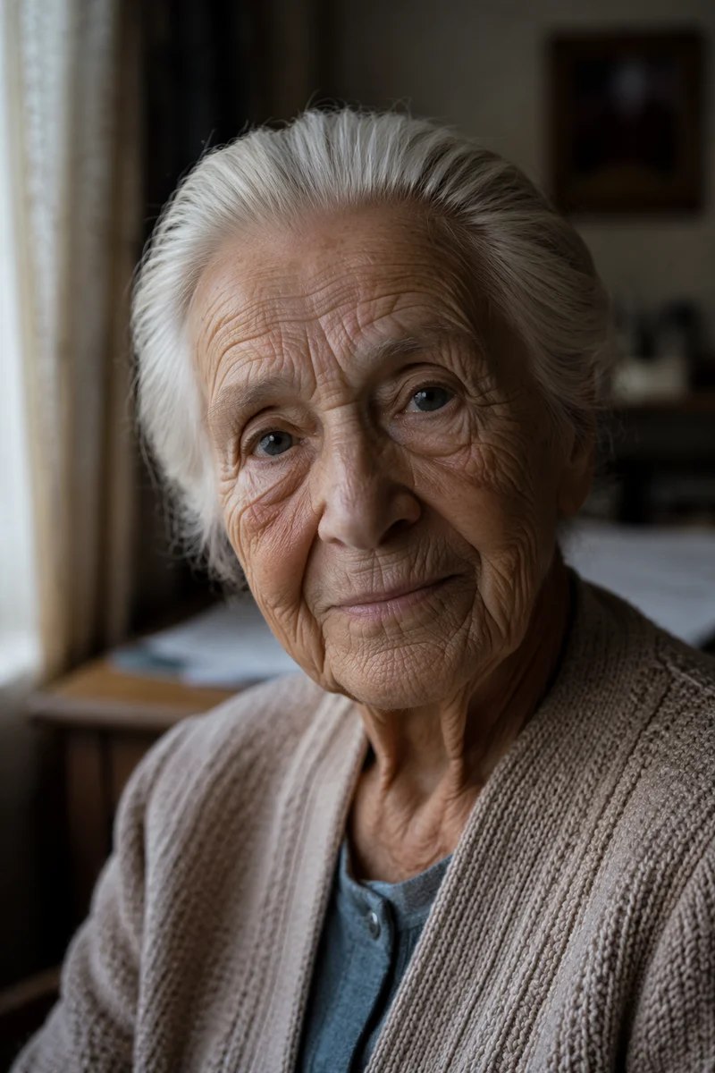 Serene Centenarian Woman by Window