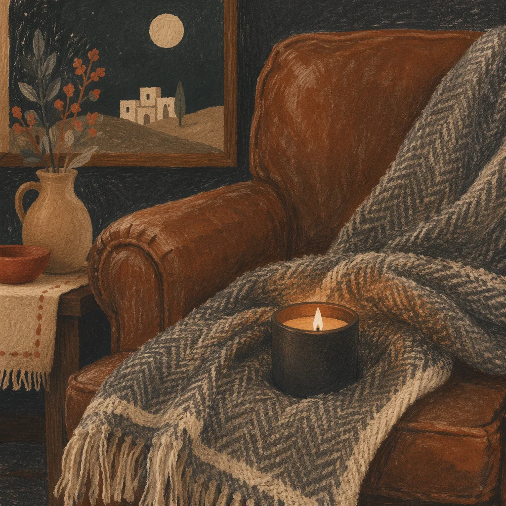 Cozy Blanket and Candlelight Comfort
