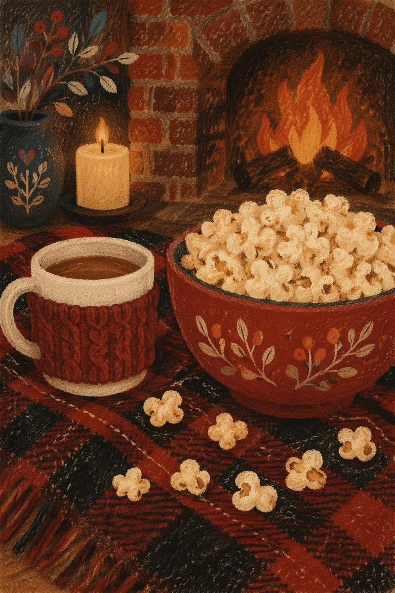 Cozy Blanket Candlelight Comfort Still Life