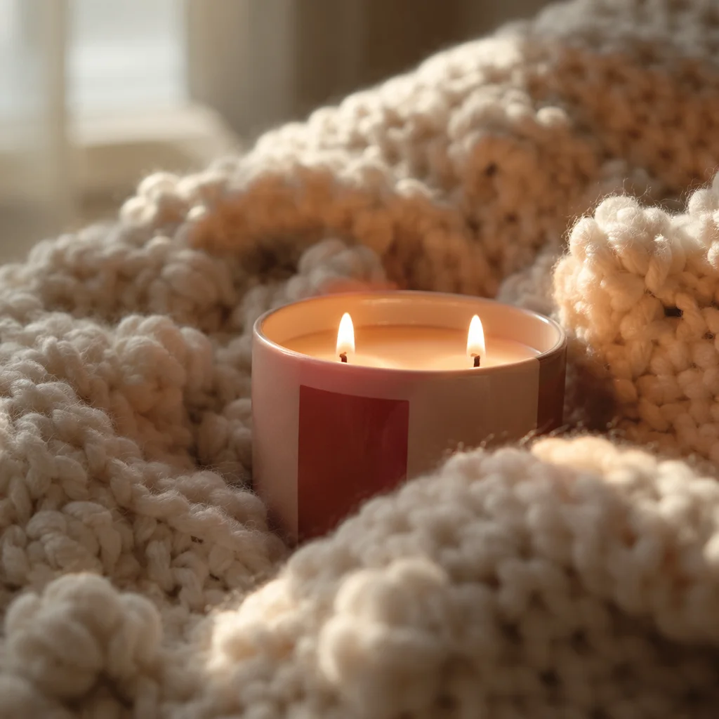 Candlelight Comfort in a Cozy Knit Blanket