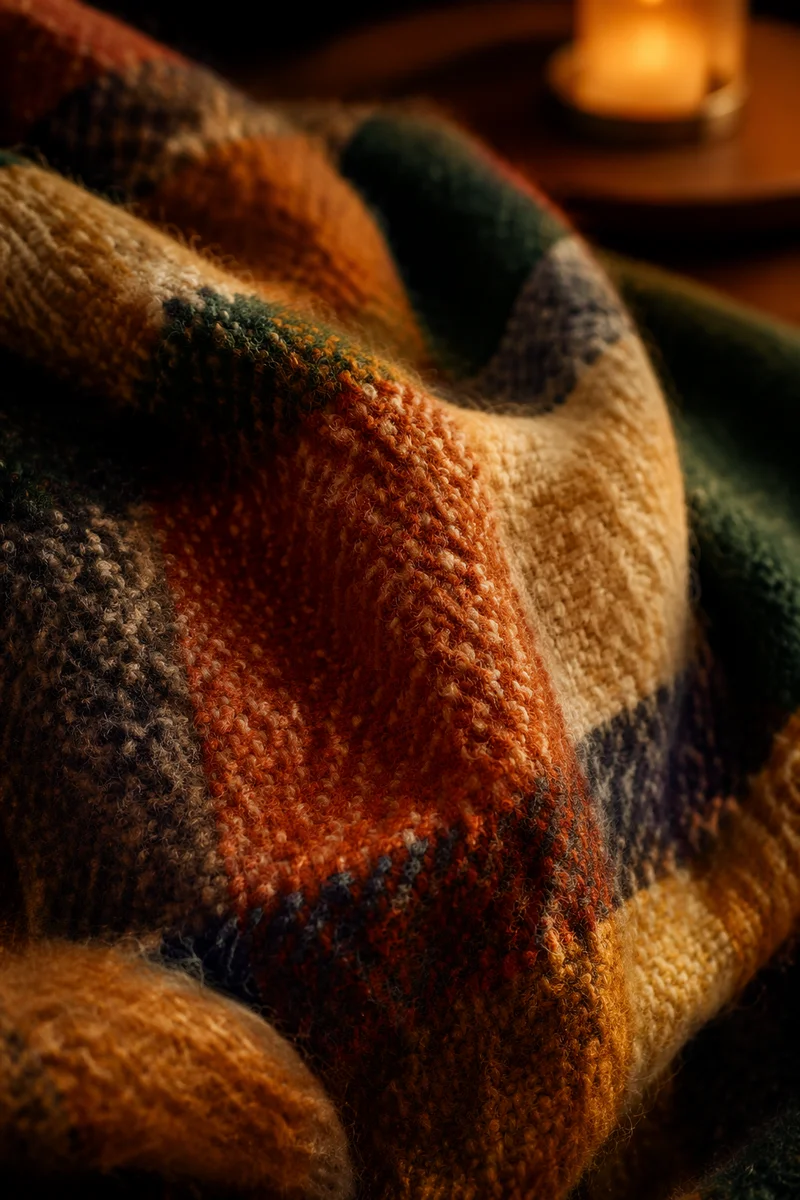 Warm Candlelit Wool Blanket Texture