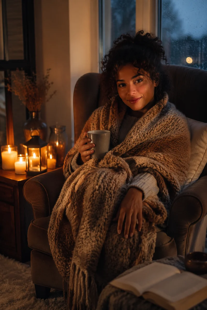 Woman in Armchair by Candlelight