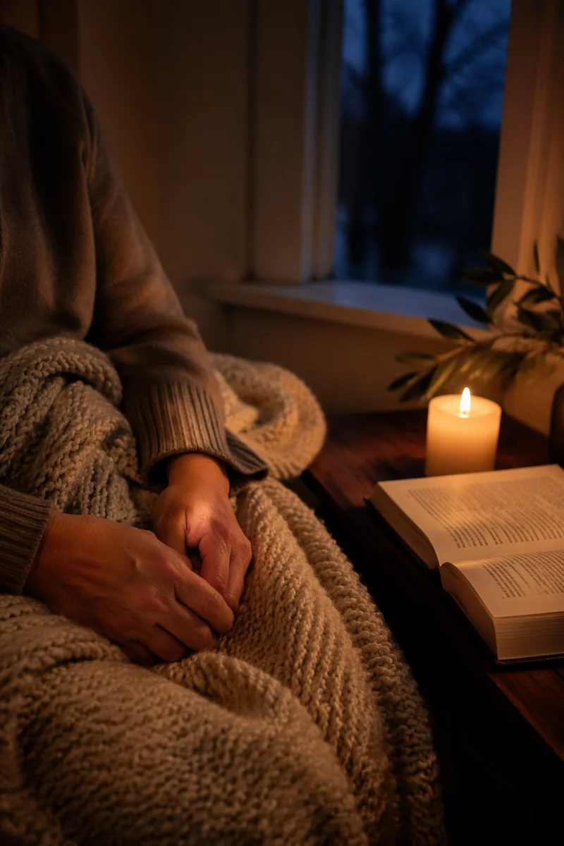 Warm Blanket Prayer by Candlelight